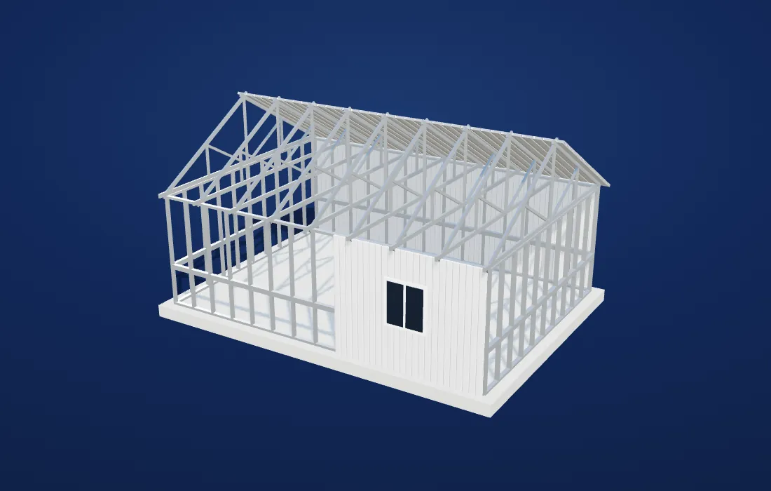 Hafif çelik yapılar 3D modeli